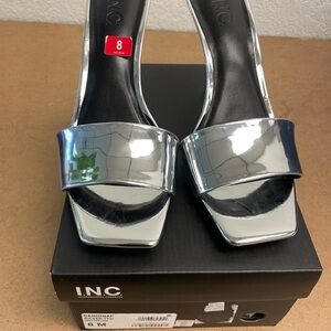 INC International Concepts Women's Metallic Silver Heels